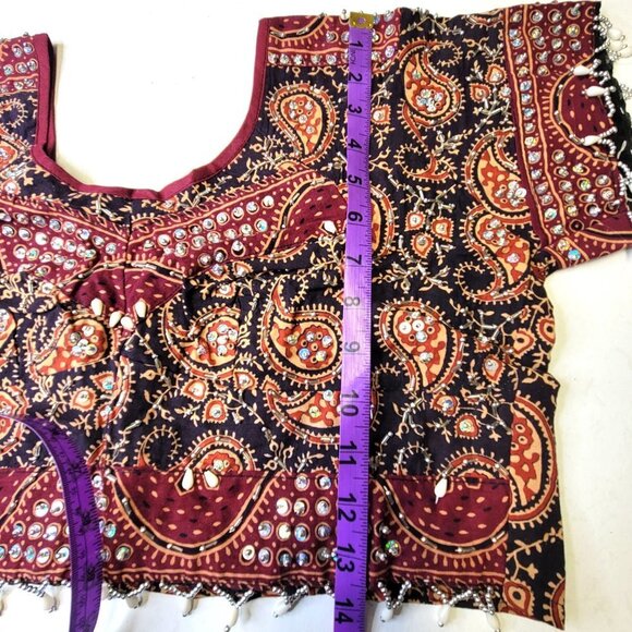 Black and Red Lehenga Indian Skirt Top Costume Party Indian Wedding Guest Dress - Picture 10 of 16